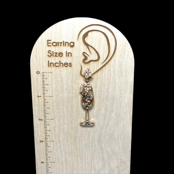 Crystal Champagne Flute Earrings - Picture 6 of 6